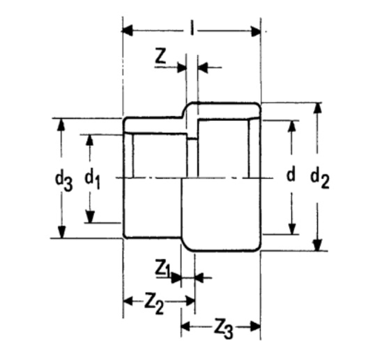 Redukce dlouhá tlaková PVC-U Plimat, d125 / 140 x 90 / 110 mm, lepení x lepení (F / M x F / M)
