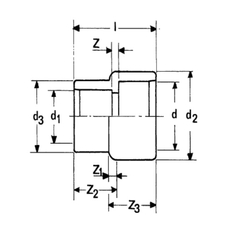 Redukce dlouhá tlaková PVC-U Plimat, d140 / 160 x 110 / 125 mm, lepení x lepení (F / M x F / M)