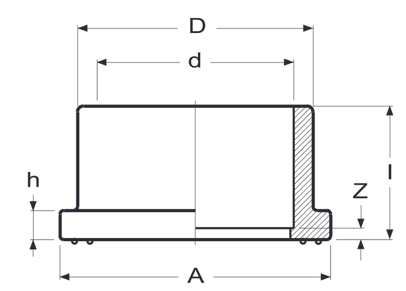 Lemový nákružek PVC-U Plimat, d50 mm