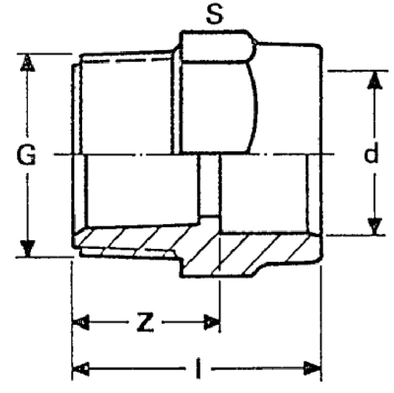 Nipl přechodový tlakový PVC-U Plimat, d20 x 1/2˝, lepení x vnější závit