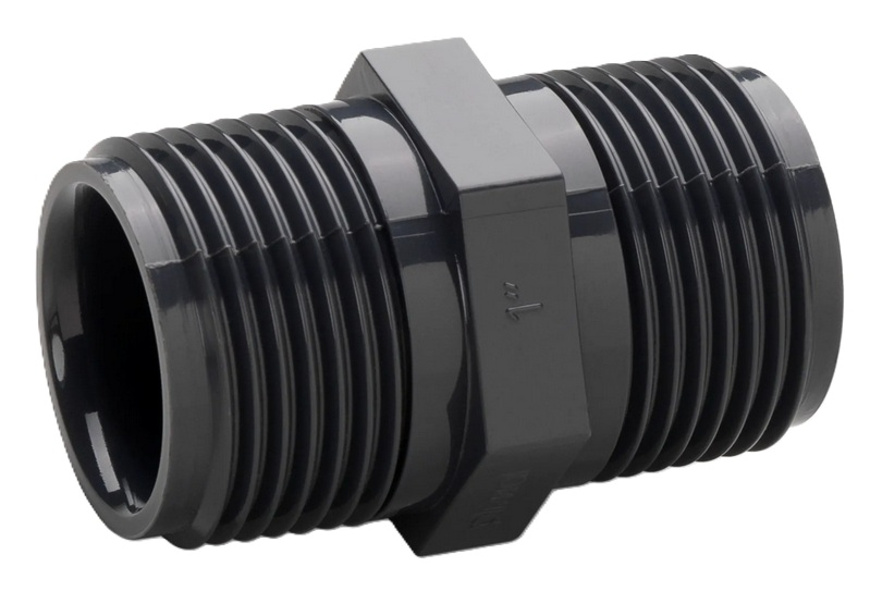 Nipl dvojitý tlakový PVC-U Plimat, 3/4˝ x 3/4˝, vnější závit x vnější závit