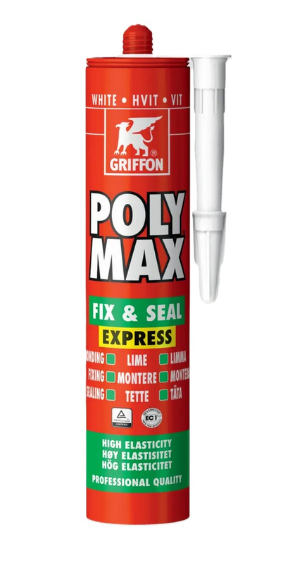 Montážní lepidlo Griffon Poly Max & Seal Express, 425 g, bílá