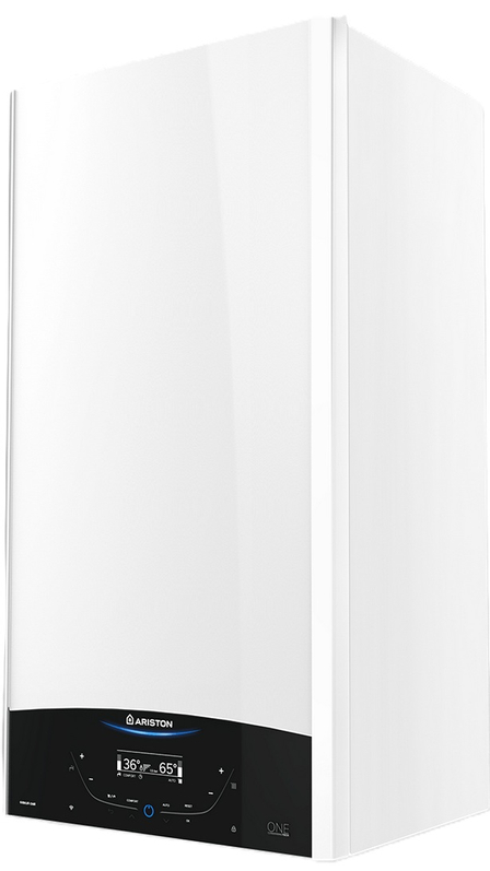 Kotel plynový kondenzační závěsný Ariston Genus One+ WiFi 35, topení 30,3 kW a průtokový ohřev TV 33,1 kW, SVT 22167