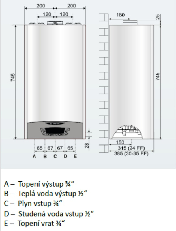 Kotel plynový kondenzační závěsný Ariston Clas One Wifi 30, topení 27,5 kW a průtokový ohřev TV 28,7 kW