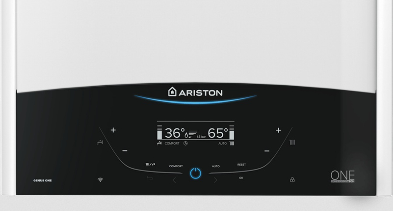 Kotel plynový kondenzační závěsný Ariston Genus One+ System 30, topení 27,5 kW a ohřev TV v externím zásobníku 28,7 kW, SVT 22172