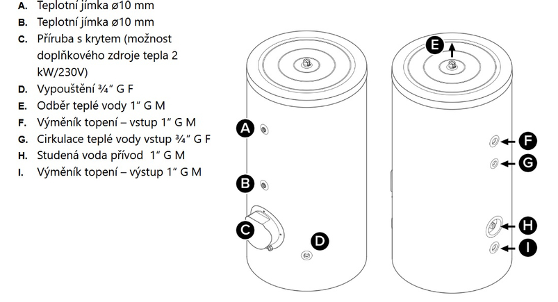 Zásobník nepřímoohřívaný stacionární Ariston CD1 200 HHP, objem 191 l, výměník 2,0 m2