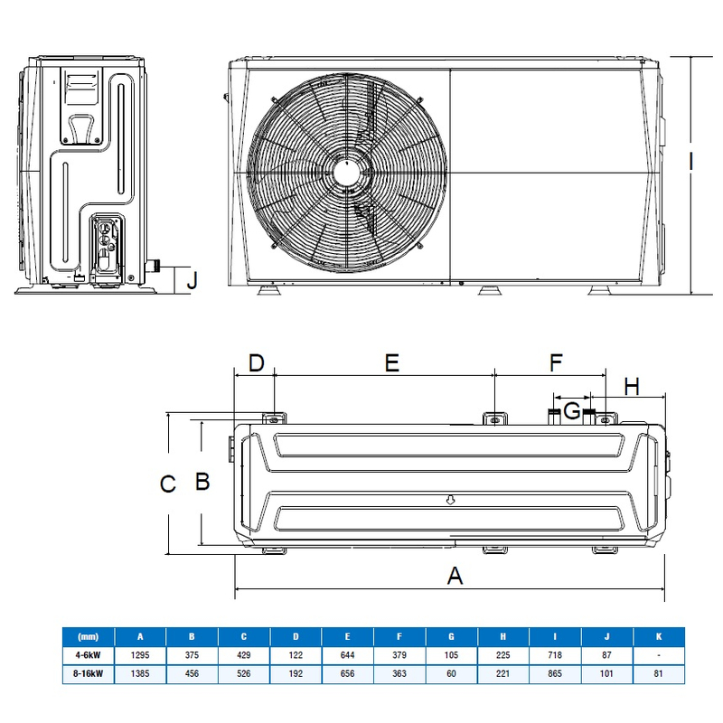 Tepelné čerpadlo Hyundai Extreme monoblok (spirála 3 kW) HPMO R290, 230 V, 6,2 kW, černá