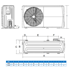Tepelné čerpadlo Hyundai Extreme monoblok (spirála 3 kW) HPMO R290, 230 V, 6,2 kW, černá