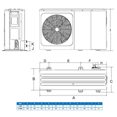 Tepelné čerpadlo Hyundai Extreme monoblok (spirála 9 kW) HPMO R290, 400 V, 12 kW, černá