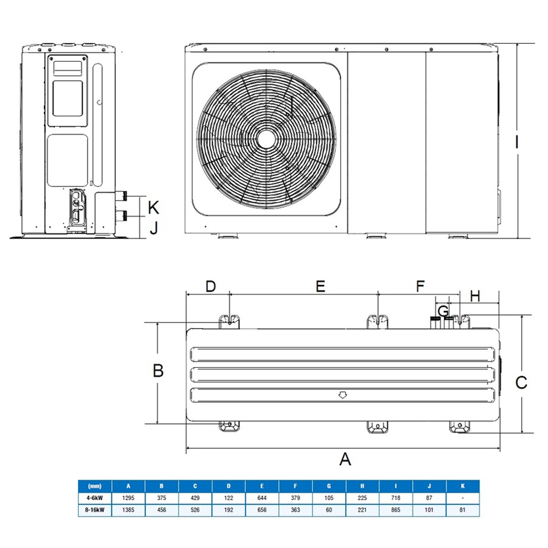Tepelné čerpadlo Hyundai Extreme monoblok (spirála 9 kW) HPMO R290, 400 V, 14 kW, černá