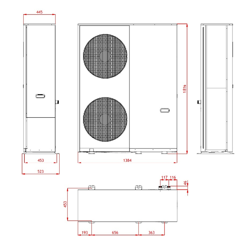 Tepelné čerpadlo Hyundai Extreme PRO monoblok HPMO R290 EVI, 400 V, 26 kW, šedá