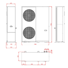 Tepelné čerpadlo Hyundai Extreme PRO monoblok HPMO R290 EVI, 400 V, 26 kW, šedá