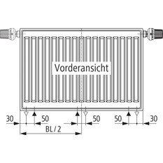 Radiátor Kermi therm-x2 Line-Vmulti PLX 12, 705 x 805 mm, 1016 W, bílý