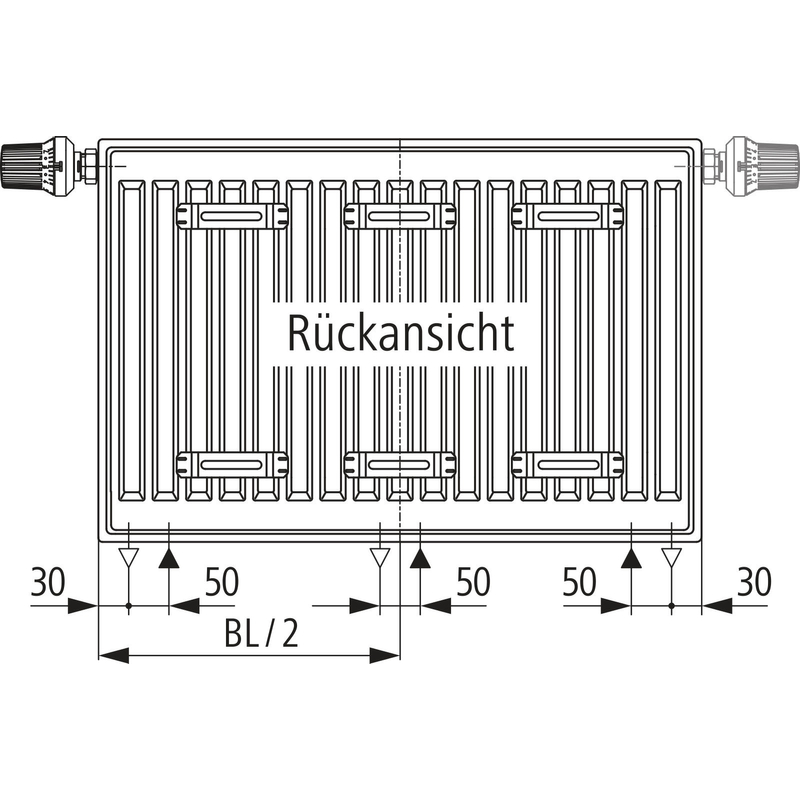 Radiátor Kermi therm-x2 Line-Vmulti Hygiene PLXH 20, 305 x 1005 mm, 540 W, bílý