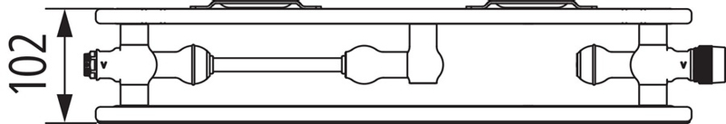 Radiátor Kermi therm-x2 Line-Vmulti Hygiene PLXH 20, 305 x 1005 mm, 540 W, bílý