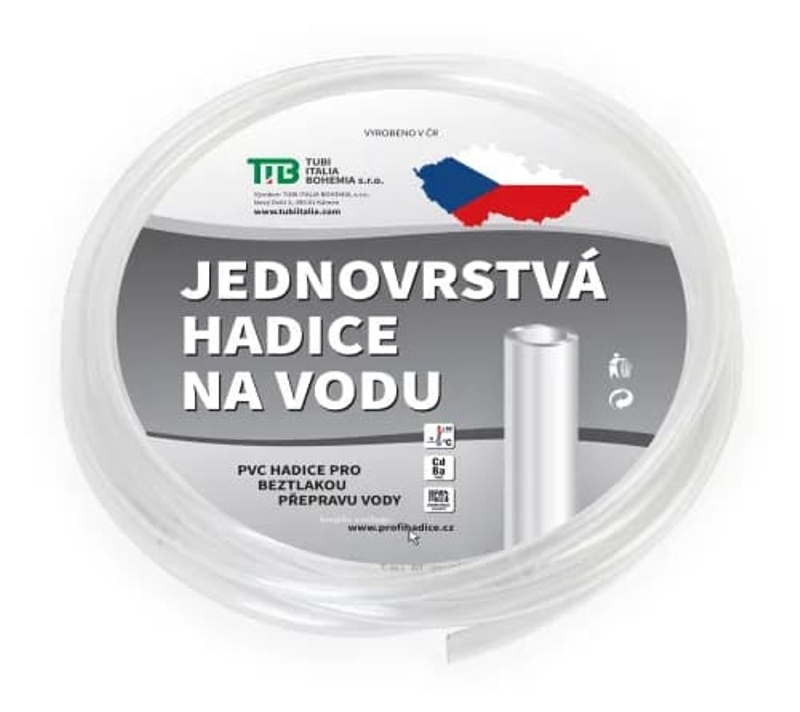 Hadice jednovrstvá Tubi BT crystal 16 x 20 mm, délka 50 m, průhledná