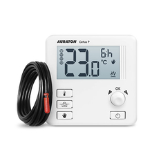 Termostat Auraton Cetus P (3013 PC) s nastavitelným nočním poklesem a prodlouženým čidlem 2,5m, bílá