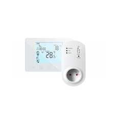 Bezdrátový týdenní termostat Auraton Orion 230 V Set WiFi, s přijímačem do zásuvky (spínaná zásuvka) a možností ovládání přes WiFi, bílá