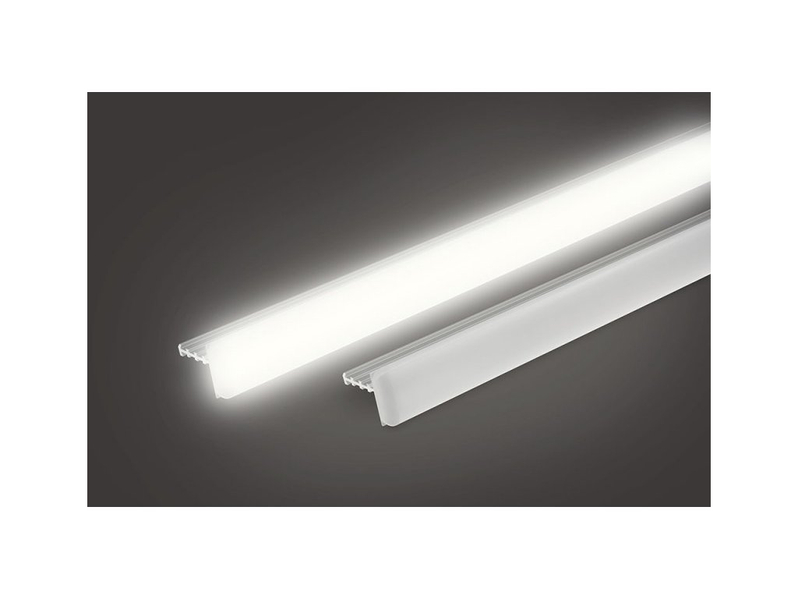 Standardní svítidlo pro kazetové podhledy Larsa T, s transparentním difuzorem, který zvyšuje světelnou účinnost o 25%