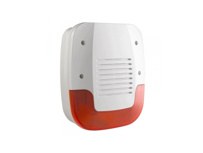 Venkovní bezdrátová siréna Delta Dore SEF Tyxal+, se světelnou signalizací, bílá