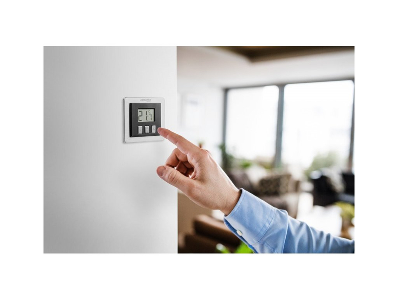 Samostatný bezdrátový termostat Auraton Heat Monitor, černá