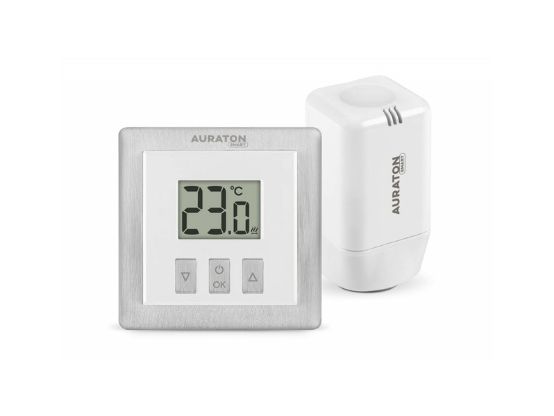 Sestava chytrého bezdrátového termostatu s hlavicí Auraton Radiator Set, černá