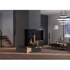 Krb plynový prosklený Karma Noblesse 50H LFR (prosklený ze 3 stran), o výkonu 3,0 - 10,9 kw, černý vnitřní panel