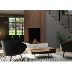 Krb plynový prosklený Karma Noblesse 50H LF (prosklení na levé straně do tvaru ˝L˝), o výkonu 3,0 - 10,9 kw, černý vnitřní panel