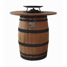 Venkovní plynové ohniště Karma Barrique, barové provedení, dubový barikový sud