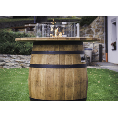Venkovní plynové ohniště Karma Barrique, barové provedení, dubový barikový sud