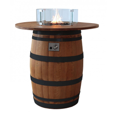 Venkovní plynové ohniště Karma Barrique, barové provedení, dubový barikový sud