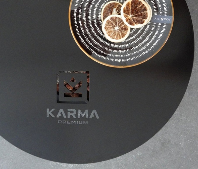 Odkládací deska na zábranu proti větru Karma k venkovním ohništím Barrique a Infinity