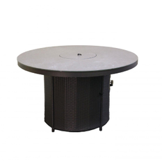 Venkovní plynové ohniště Karma Infinity R, kruh, konferenční provedení, umělý ratan tmavě hnědý