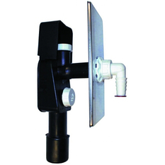 Zápachová uzávěrka HL Hutterer & Lechner, DN40/50 pro pračky s přípravou na svislé připojení 1˝, krycí deska nerez110x225mm