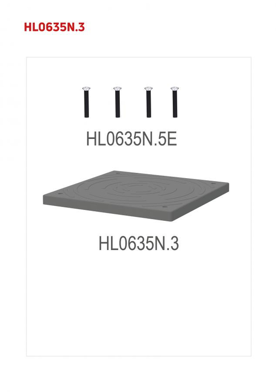 Uzavřené plastové vík HL Hutterer & Lechner, o 368x368x25mm, ke kontrolní a drenážní šachtě HL635N(.0) pro provozní střechy