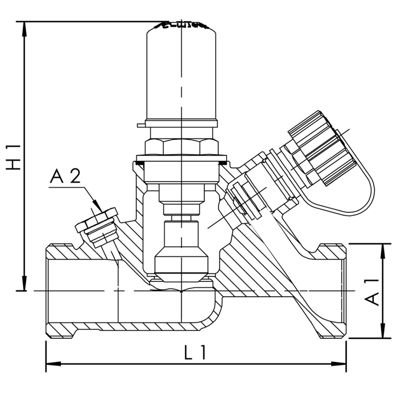 Automatický cirkulační regulační ventil Kemper NIRO MULTI-THERM, 50 – 65 °C, DN 15, vnější závit AG