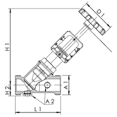 Škrtící ventil Kemper NIRO, s vypouštěcím ventilem, DN 15, vnější závit AG