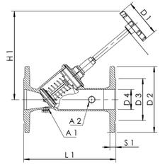 Volně průtoková zpětná klapka s vypouštěním Kemper, Přírubová, DN 100