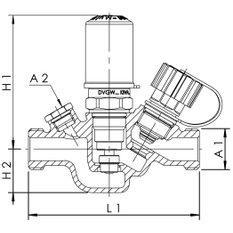 Automatický cirkulační regulační ventil Kemper MULTI-THERM, 50 – 65 °C, vnější závit, DN 20, vnější závit AG