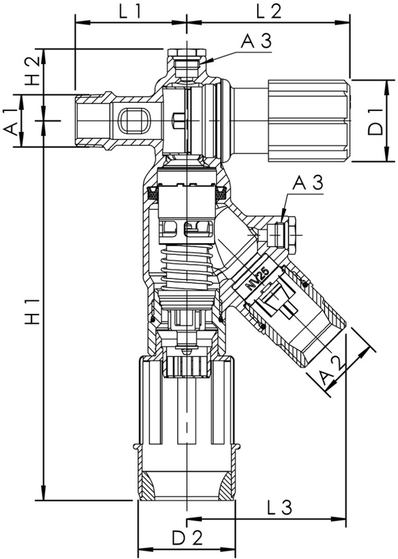 Oddělovač systému BA jako výtoková armatura Kemper FK-4, DN 25