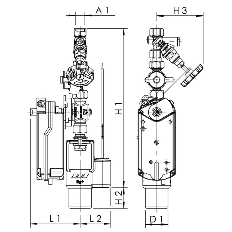 Skupina proplachu KHS 24 V s CONTROL-PLUS Kemper, DN 15