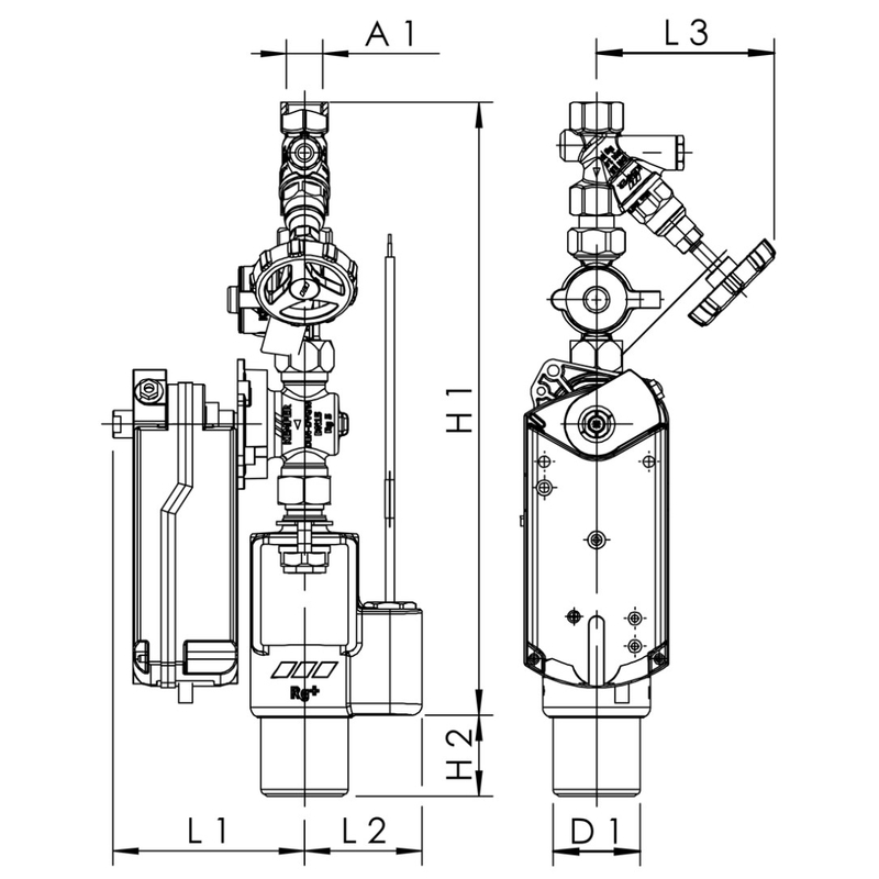 Skupina proplachu KHS 230 V s CONTROL-PLUS Kemper, DN 15