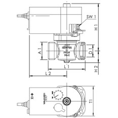 Uzavírací ventil plného proudu KHS-VAV se servopohonem 24V Kemper, DN 15