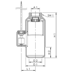 Volný výtok s čidlem proti přetečení Kemper KHS-