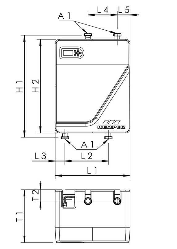 Fresh Water station (M/L) PRO Kemper KTS, plně nerezová, 4-pack Cascade M, 300 l/min